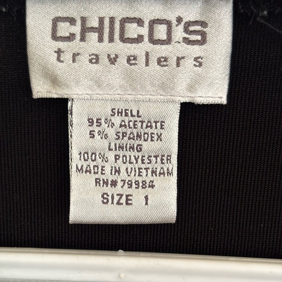 Chico's Black Ribbed Open-Front Cardigan - Picture 3 of 4